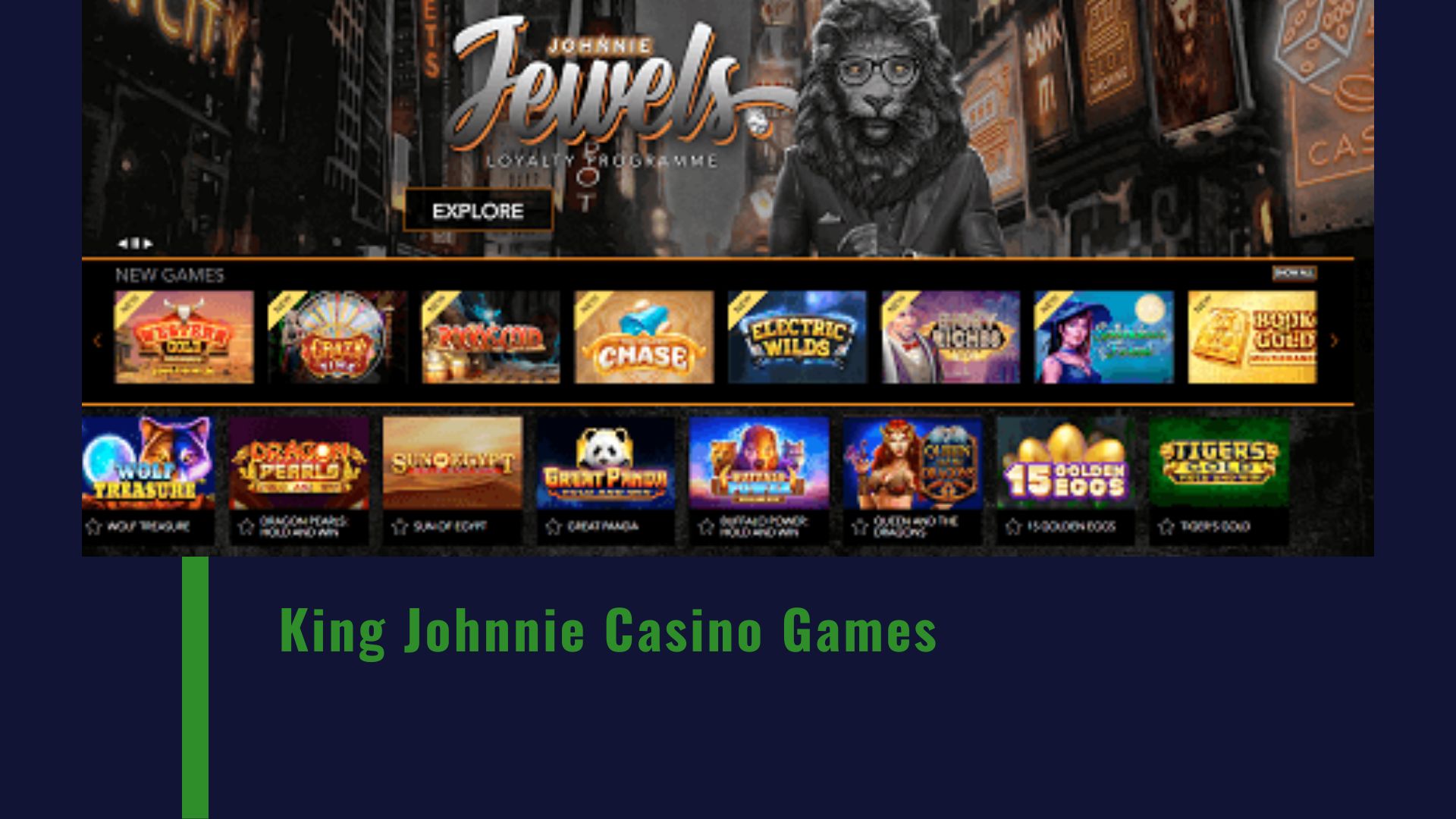 King Johnnie Casino Games